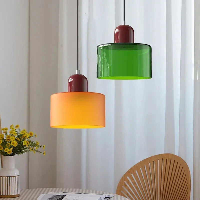 Vitrail — Suspension en verre teinté